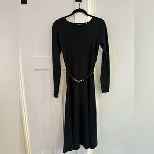 Wool dress with belt